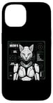 Coque pour iPhone 14 Robot chat Android Cyborg Futuriste Chaton félin