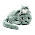 Les Déglingos - PTIPOTOS – Miaou Le Chat Maman bébé – Peluche Toute Douce – idéal Cadeau Naissance - Vert Menthe – 33cm