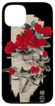 iPhone 13 Japanese Tsubaki flower in retro grunge flower aesthetic Case