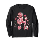 Love Heart Pattern Valentines Day Poodle Love Long Sleeve T-Shirt