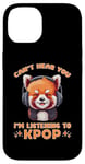 Coque pour iPhone 14 Can't Hear You I'm Listening K-pop amateur de musique coréen panda