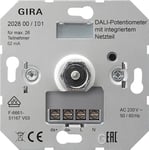 GIRA 202800 Régulateur d'atténuation et interrupteur intégré en métal avec variateur et interrupteur intégré, rotatif, métallique, CE, 230 V