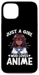 Coque pour iPhone 13 Just a Girl Who Loves Anime Merch Afro-Américain Afro