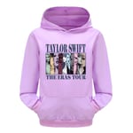 3-16 år barn Pop Taylor Swift The Eras Tour tryckt huvtröja flickor pojkar huvtröja pullover toppar Purple 11-12T 150CM