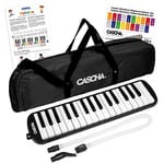 CASCHA Melodica with bag and mouthpiece, instrument for children and beginners, black, HH 2061