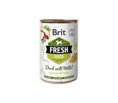 Brit Fresh purkitettu koiranruoka Duck&Millet, 400 g