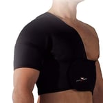 Precision Training Neoprene Half Shoulder Support (Right) - Black/Red, X-large