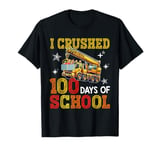 I Crushed 100 Days Of School Crane Truck Students Kids Boys T-Shirt