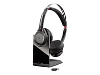 Poly Voyager Focus UC B825 - Micro-casque - sur-oreille - Bluetooth - sans fil - Suppresseur de bruit actif - USB-A via adaptateur Bluetooth - version standard UC