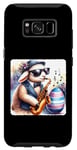 Coque pour Galaxy S8 Agneau dans des lunettes de soleil jouant du saxophone dans un club de jazz Pâques