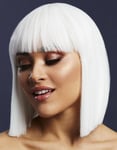 Lola Deluxe Wig - Kan Styles! - Hvit Parykk med Rett Bob Frisyre