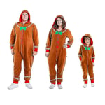 Herrfamiljens mysiga pepparkaksgubbe-jumpsuit, bekväm pepparkaksgubbe-onesie för julen - perfekt Kid 150CM