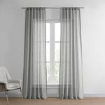 moitié Prix Drapes Shch-ss07163–120 Solide Imitation Lin Sheer Rideau, Paris Gris, 50 x 120