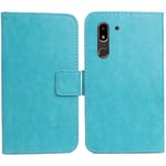 Lankashi PU Flip Leather Case For Doro 8050 5.7" Wallet Folder Folio Cover Skin TPU Silicone Protection Protector Shell Book-Style (Blue)