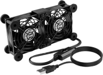 Ventilateur Pc Usb 80Mm Double Rangee 2 En 1,Ventilateur D'Ordinateur Portable Avec 3 Vitesses Reglables,Ventilateur De Refroidissement Electronique Avec 8 Amortisseurs Pour Ordinateur Portable