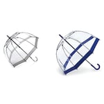 Fulton Parapluie Cannes, Bordure argenté (Transparent) - L041 Silver Trim & Parapluie, Bleu