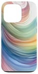 Coque pour iPhone 13 Pro Aquarelle minimaliste abstrait pastel coloré arc-en-ciel vague