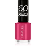 Rimmel 60 Seconds Super Shine nail polish shade 323 Funtime Fuchsia 8 ml