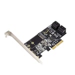 IO Crest Internal 4 Port Non-Raid SATA III 6GB/s with M.2 B-Key 22x42 PCI-E x4 Controller Card for Desktop PC Support SSD and HDD with Low Profile Bracket. JMB585 Chipset