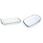 Pyrex Platà rôtir rectangulaire en verre 40 x 28 cm & Classic - Plat à Four Rectangulaire en Verre