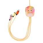 Squishmallows Leonard Lion 3-In-1 Charging Cable For iPhone, Samsung, Huawei, Sony and LG Phones. Includes A Micro-USB, A USB-C And A Lightning Connector Cable. Charge 3 Devices At Once. 1.2M Length