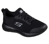 Skechers Women's Squad Sr Work Shoes, Black Black Flat Knit Blk, 5.5 UK