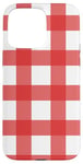 iPhone 15 Pro Max Red White Checkered Plaid Flannel Gingham Pattern Checker Case