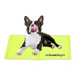 Relaxdays Self-Cooling Dog Mat, 40 x 50 cm, Wipeable, Gel Pad, Cooling for Animals, Green