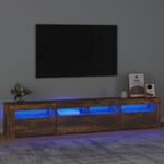 TV-taso LED-valoilla savutammi 210x35x40 cm