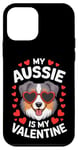 Coque pour iPhone 12 mini Berger australien My Valentines Hearts Day Chien Maman Papa