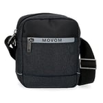 MOVOM Trimmed, Bagage-Sac Messager Homme, Noir, 15x19.5x6 cms