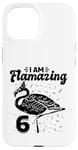 Coque pour iPhone 15 I am Flamazing 6 Years Old – Fête d'anniversaire flamant rose