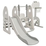 5 in 1 Kids Climber Slide Playset Toddler Slide and Swing Set Indoor Playground