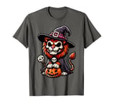 Scary Halloween Lion Witch Hat Costume Spooky Season T-Shirt