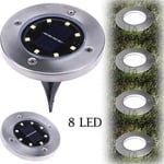 8 Led Solar Disk Lights Ground Flat Garden Lawn Deck Path Outdoo L