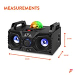 Battery Portable Karaoke Machine Speaker Bluetooth USB, Party Light & Microphone