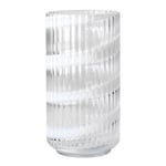 Lyngby Porcelæn - Vase munnblåst glass 20,5 cm swirl white