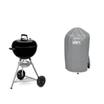 Weber Barbecue à Charbon Original Kettle 47cm - Barbecue E-4710 à Couvercle, Thermomètre, Trépied, Roues - Noir & Accessoire Barbecue 7175 - Housse Barbecue Charbon 47 CM