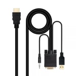 Convertisseur Nanocable HDMI vers VGA-Jack-UBS, 1,8 m