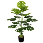 AIVORIUY Plantes Artificielles Interieur Exterieur Arbres Artificiel en Plastique Pot, Fausse Plante Verte pour la Décoration de la Maison Bureau Salon Balcon Cour Jardin (75cm Paume Monstera Verte)