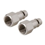 Silverline 1/4" BSP Euro Air Line Bayonet Female Thread Coupler 2pk 238283