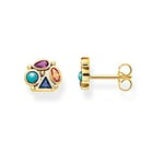 Thomas Sabo clous d'oreilles pierres multicolores femme Argent sterling 925 plaqué or jaune 18 carats H2034-319-7