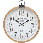 Pendule murale forme gousset esprit Vintage d 57 cm Atmosphera Beige