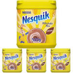 Nesquik Chocolate Flavoured Milkshake Powder, For Milk, Fortified with Vitamin D, Breakfast, After School Snack, 500g Tub (Pack of 4)