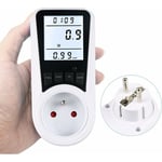 KZQ - Wattmètre Prise, Compteur d'énergie ac 230V Compteur de Consommation d'énergie, Prise de Moniteur d'utilisation de l'électricité avec écran lcd