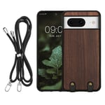 Wooden Crossbody Case Compatible with Google Pixel 8 Cover Wood 