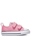 Converse Infant Girls Easy-On Velcro Canvas Ox Trainers Trainers - Pink, Pink/White, Size 2