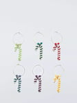 John Lewis Christmas Candy Cane Naughty Or Nice Wine Glass Charms, Set of 6