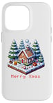 iPhone 14 Pro Max 8-Bit Pixel Art Style Gingerbread House Winter Xmas Scene Case