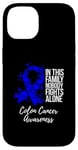 iPhone 14 Family Support Dark Blue Ribbon Tee Colon Cancer Awareness Case